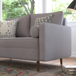 Flash Furniture Hudson Mid-Century Modern Loveseat Sofa With Tufted Upholstery & Solid Wood Legs -Baxton Studio Store GUEST 3ca52589 2a60 468b 93af 8d55fe9f2fb1