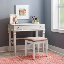 Adler Vanity Set White - Linon -Baxton Studio Store GUEST 3d16d01b 5c13 40bd 96ba 406abbb04c73