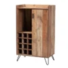 Mathis Wood And Wine Cabinet Brown/Gold - Baxton Studio