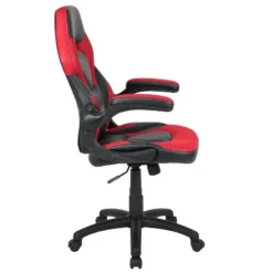 BlackArc Gamma Gaming Desk & Chair Set - Black & Red High Back Gaming Chair With Flip-Up Arms; Desk With Detachable Headphone Hook/Cupholder -Baxton Studio Store GUEST 3e8a4a32 9ed1 4ab7 ace7 f7f4756c4c5f