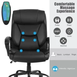 Costway Big & Tall 500lb Massage Office Chair E Xecutive PU Leather Computer Desk Chair -Baxton Studio Store GUEST 3e8c8118 2f29 4152 8b74 121cd12ac366