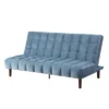 76" Yolandi Futon Teal Velvet/Dark Walnut Finish - Acme Furniture