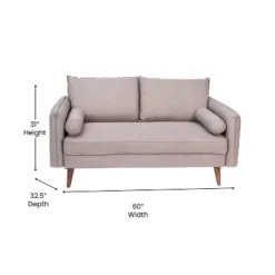 Emma And Oliver Upholstered Mid-Century Modern Pocket Spring Loveseat With Wooden Legs And Removable Back Cushions -Baxton Studio Store GUEST 3ed2e2ae 1301 4e8d bf7b b705dc79d5e3