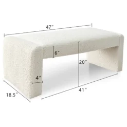 Kaia 47" Minimalist Aesthetic Look Teddy Waterfall Upholstered Bench-The Pop Maison 10 Kaia 47" Minimalist Aesthetic Look Teddy Waterfall Upholstered Bench-The Pop Maison -Baxton Studio Store GUEST 3efff68f 8e99 4931 80ef cde8f38d2108