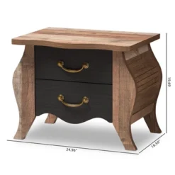 Romilly Country Cottage Farmhouse Oak Finished Wood 2 Drawer Nightstand Black/Brown - Baxton Studio 17 Romilly Country Cottage Farmhouse Oak Finished Wood 2 Drawer Nightstand Black/Brown - Baxton Studio -Baxton Studio Store GUEST 3fa820e7 b57c 43b9 bd95 1b3f2ad18257