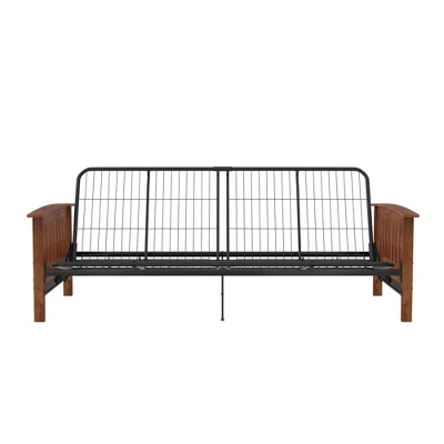 Full Brixen Wood Arm Metal Futon Frame With 6" Mattress - Room & Joy 16 Full Brixen Wood Arm Metal Futon Frame With 6" Mattress - Room & Joy - Image 16