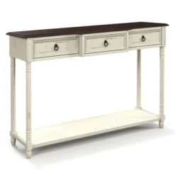 Costway Farmhouse Console Table Entryway Sideboard With 3 Drawers & Open Storage Shelf 17 Costway Farmhouse Console Table Entryway Sideboard With 3 Drawers & Open Storage Shelf -Baxton Studio Store GUEST 4178f306 b99f 446f 9f03 6cdefae169a6