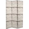6" Double Sided Antiqued Paneling Canvas Room Divider Gray - Oriental Furniture