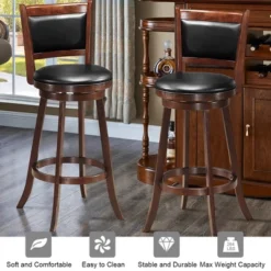 Costway 5pcs Pub Table Set 30'' Round Bar Height Table & 4pcs Swivel Bar Stools -Baxton Studio Store GUEST 426e4196 eff1 4c32 b49e 1ec88e11e8b2