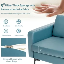 Costway Set Of 2 Leathaire Fabric Accent Armchair Single Sofa W/Side Storage Pocket 13 Costway Set Of 2 Leathaire Fabric Accent Armchair Single Sofa W/Side Storage Pocket -Baxton Studio Store GUEST 4311b6a4 c211 4592 afb8 a1ee1cb01c6f