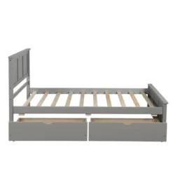 Twin Size Wood Platform Storage Bed With Two Drawers On Wheels-ModernLuxe -Baxton Studio Store GUEST 4329fc1a 66e1 41ba 90b9 bd15aac3a443
