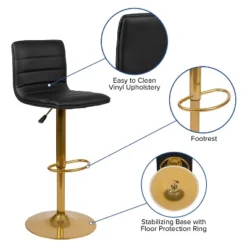 Merrick Lane Set Of 2 Contemporary Height Adjustable Swivel Stools With Back And Pedestal Base With Footrest 19 Merrick Lane Set Of 2 Contemporary Height Adjustable Swivel Stools With Back And Pedestal Base With Footrest -Baxton Studio Store GUEST 4358e400 085c 4139 9b4a e638f126c664