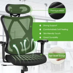 Costway Ergonomic High Back Mesh Office Chair W/ Adjustable Lumbar Support -Baxton Studio Store GUEST 439c294a 31f2 430d 99a4 f9b01fc04613