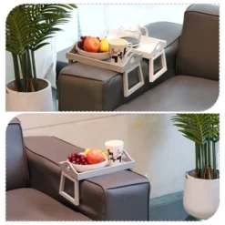 Unique Bargains Sofa Armrest Tray Portable Arm Table Wooden Couch Serving Platter For Drinks Grey White 2 Pcs -Baxton Studio Store GUEST 43a41de5 e2cc 4632 9e4d d779dc916747