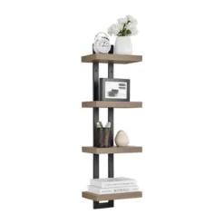 36" X 11" 4 Tier Ladder Bracket Floating Wall Shelf Unit - Danya B. 32 36" X 11" 4 Tier Ladder Bracket Floating Wall Shelf Unit - Danya B. -Baxton Studio Store GUEST 43f7eda4 7b39 45dd 99c9 23a88c073fce