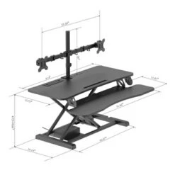 37.4" Electric Standing Desk Converter With Dual Monitor Mount Arm Black - Rocelco -Baxton Studio Store GUEST 441b1d2a 2687 4195 9a67 c48d78b2999e