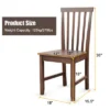 Costway Set Of 2 Dining Chair Brown Kitchen Spindle Back Side Chair With Solid Wooden Legs