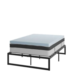 Flash Furniture 14 Inch Metal Platform Bed Frame With 12 Inch Pocket Spring Mattress In A Box And 3 Inch Cool Gel Memory Foam Topper -Baxton Studio Store GUEST 44abbc70 3035 4edb 8e85 43888c0f2fd5