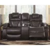 Warnerton Power Recliner Loveseat With Console And Adjustable Headrest Chocolate - Signature Design By Ashley