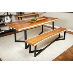 Contemporary Wood Dining Table Brown - Olivia & May