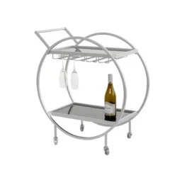 Contemporary Metal Round Bar Cart - Olivia & May -Baxton Studio Store GUEST 472f2f02 a452 49e4 9cd5 9747420d45cd