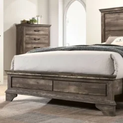 3pc Jacobi Bed With 2 Nightstands Gray - HOMES: Inside + Out -Baxton Studio Store GUEST 4741bd42 e71f 4e1e 84b1 8528e3f0c250