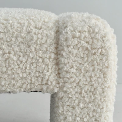 Kaia 47" Minimalist Aesthetic Look Teddy Waterfall Upholstered Bench-The Pop Maison 6 Kaia 47" Minimalist Aesthetic Look Teddy Waterfall Upholstered Bench-The Pop Maison - Image 6