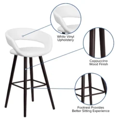 Merrick Lane Wood Ultramodern Bar Counter Stool With Upholstered Seat 22 Merrick Lane Wood Ultramodern Bar Counter Stool With Upholstered Seat -Baxton Studio Store GUEST 4778b628 1794 4f0e 9ffa 49777e18b091