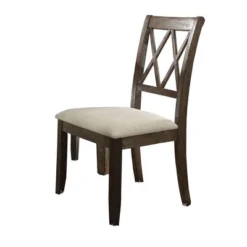 Set Of 2 26" Claudia Dining Chairs Beige Linen/Salvage Brown - Acme Furniture -Baxton Studio Store GUEST 488506c6 91eb 4f83 a00b d84228ce7e39