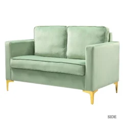 Eldoria Sofa Loveseat With Gold Stainless Leg | Karat Home -Baxton Studio Store GUEST 49fdb40e 395d 45c9 a720 335182646a96