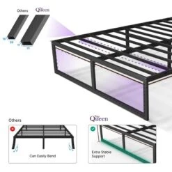 NapQueen Alpha Metal Platform Bed Frame 14" Height -Baxton Studio Store GUEST 4a20b6b1 ef5f 4a51 a21c 03dc1f145d6e