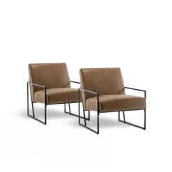 ELuxury Modern Metal Arm Accent Chair, Set Of 2 -Baxton Studio Store GUEST 4a49df5b 2513 4466 8c27 79527f89d1c7