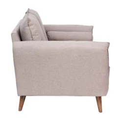 Emma And Oliver Upholstered Mid-Century Modern Pocket Spring Loveseat With Wooden Legs And Removable Back Cushions -Baxton Studio Store GUEST 4aeafb7e 4004 4001 ab36 ecfae0e5bbad