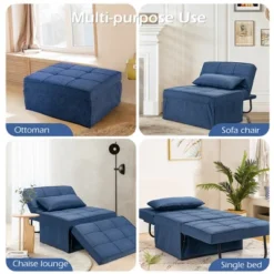 Costway 4 In 1 Multi-Function Sofa Bed Convertible Sleeper Folding Ottoman -Baxton Studio Store GUEST 4afceeb5 17f7 461f aac5 9d8d33ec245b