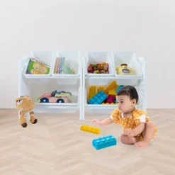 UNiPLAY Toy Organizer With 6 Removable Storage Bins And Block Play Panel, Multi-Size Bin Organizer -Baxton Studio Store GUEST 4c8ffb0c dcdf 40f4 9140 a7ade330a551