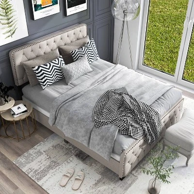 Phebe Button Tufted Upholstered Bed - HOMES: Inside + Out 2 Phebe Button Tufted Upholstered Bed - HOMES: Inside + Out - Image 2