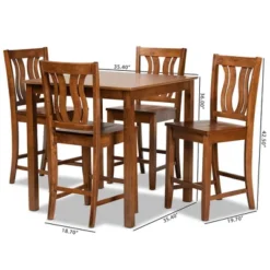 5pc Fenton Wood Pub Dining Set Walnut/Brown - Baxton Studio -Baxton Studio Store GUEST 4cdf4756 b392 4aa9 99fe 0af989863a43