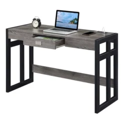47" Monterey Desk With Charging Station Weathered Gray/Black - Breighton Home -Baxton Studio Store GUEST 4d59fcff 1be5 4b0a 961f e24b90bd1bbd