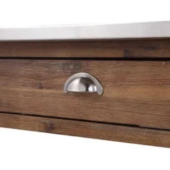 Sonoma Kitchen Cart With Stainless Steel Top Wire Brush Barnwood Brown - Boraam -Baxton Studio Store GUEST 4d9d5022 ad31 4d2d 8d38 688f72882908