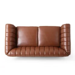 Glenmont Contemporary Channel Stitch Loveseat With Nailhead Trim - Christopher Knight Home -Baxton Studio Store GUEST 4dd642b5 39db 4524 b154 b7842a78ef75