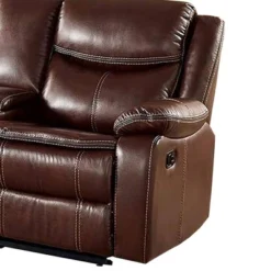 Recliner Loveseat With Leatherette Seating Brown - Benzara -Baxton Studio Store GUEST 4e26e2ea 2f2e 4e93 be5a 5bc8387b5d0e