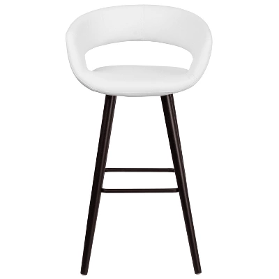 Merrick Lane Wood Ultramodern Bar Counter Stool With Upholstered Seat 3 Merrick Lane Wood Ultramodern Bar Counter Stool With Upholstered Seat - Image 3