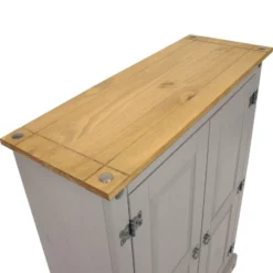 Sunnydaze Decor Sunnydaze 2-Door, 2-Shelf Accent Cupboard - Solid Pine - Gray - 43" H -Baxton Studio Store GUEST 4eef23b8 71a5 4844 b8e4 e24f90a9f29e