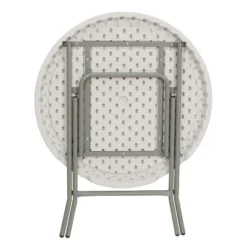 Flash Furniture 2.63-Foot Round Granite White Plastic Folding Table -Baxton Studio Store GUEST 4f804191 d2ec 485d 8071 7ffcef6de9a5