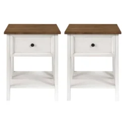 Set Of 2 Farmhouse Single Drawer V Frame Nightstands - Saracina Home -Baxton Studio Store GUEST 50285f74 c096 4646 942b 6ccbf5d3dde3