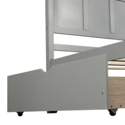 Twin Size Wood Platform Storage Bed With Two Drawers On Wheels-ModernLuxe -Baxton Studio Store GUEST 50cb8788 fb66 4404 ae43 407fbc956beb