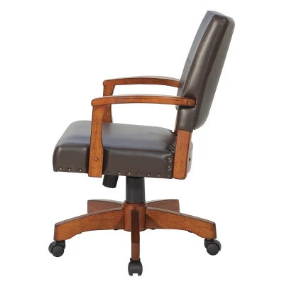 Deluxe Wood Bankers Chair Faux Leather - OSP Home Furnishings 3 Deluxe Wood Bankers Chair Faux Leather - OSP Home Furnishings - Image 3