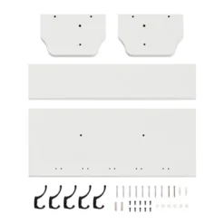 25" X 9" Entryway Floating Utility Wall Shelf With Hooks White - Danya B. 27 25" X 9" Entryway Floating Utility Wall Shelf With Hooks White - Danya B. -Baxton Studio Store GUEST 50ebdc8c 044e 4982 b50b ccb3af02c242