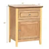 Costway 2PCS Nightstand With Drawer Accent Side End Table Storage Cabinet WhiteNatural