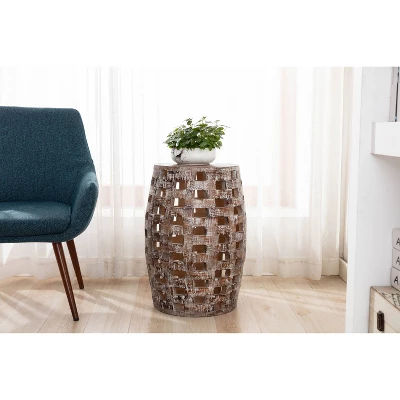 26" Hampton Side Table Weathered Walnut - Boraam 11 26" Hampton Side Table Weathered Walnut - Boraam - Image 11